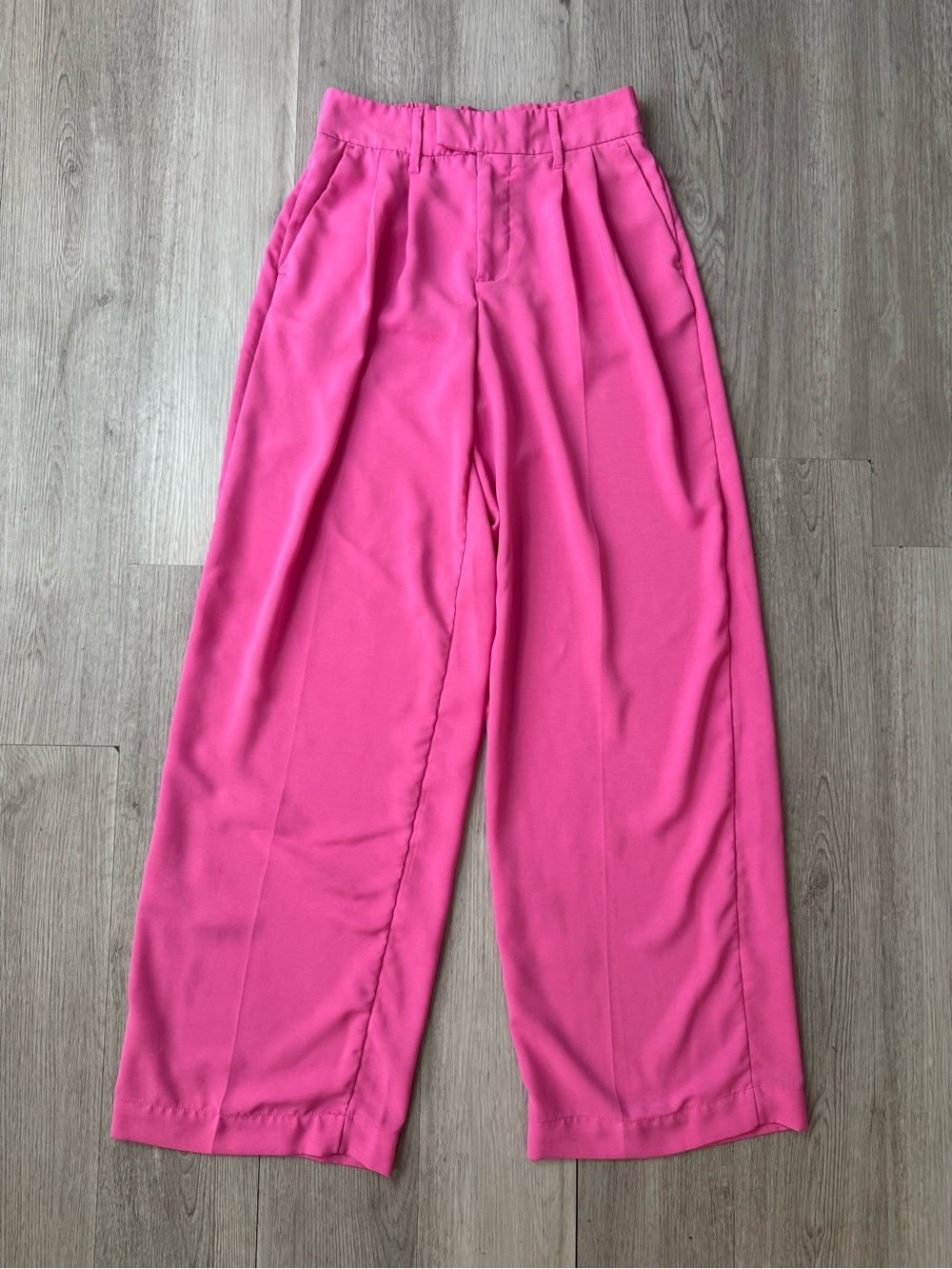 A New Day Women’s Pleated Wide-Leg High Rise Pink Dress Pants Pockets size 2